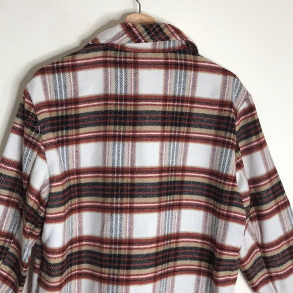 Kenzie ladies button up long sleeve plaid flannel coat jacket size small - Picture 10 of 11